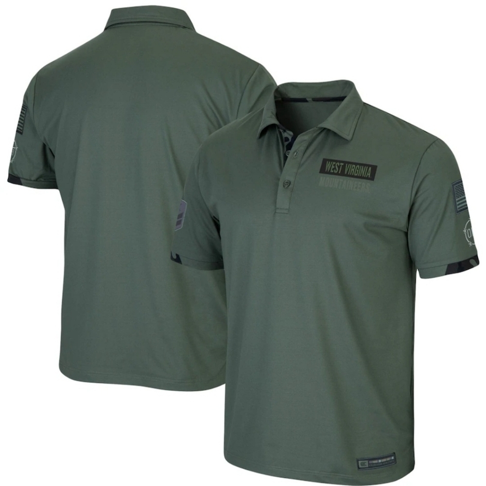 Colosseum WV Mountaineers OHT Military Appreciation Polo Size XL Olive Green - Picture 1 of 11